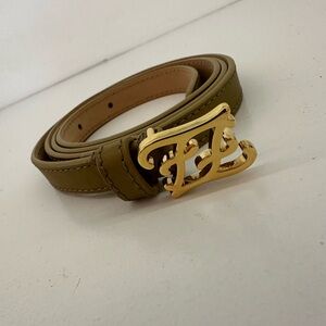 Fendi Leather Belt with Gold Logo Buckle